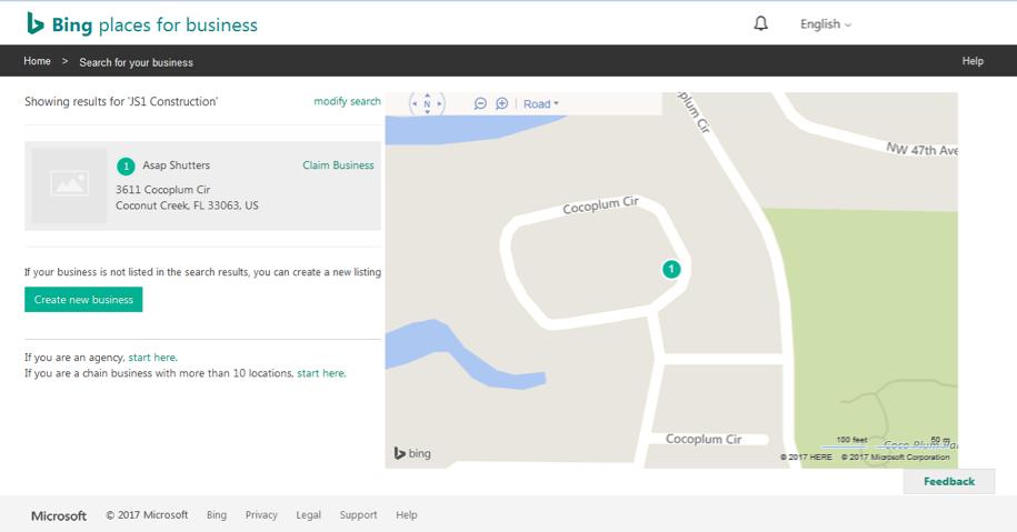 Bing Places for Business step 3