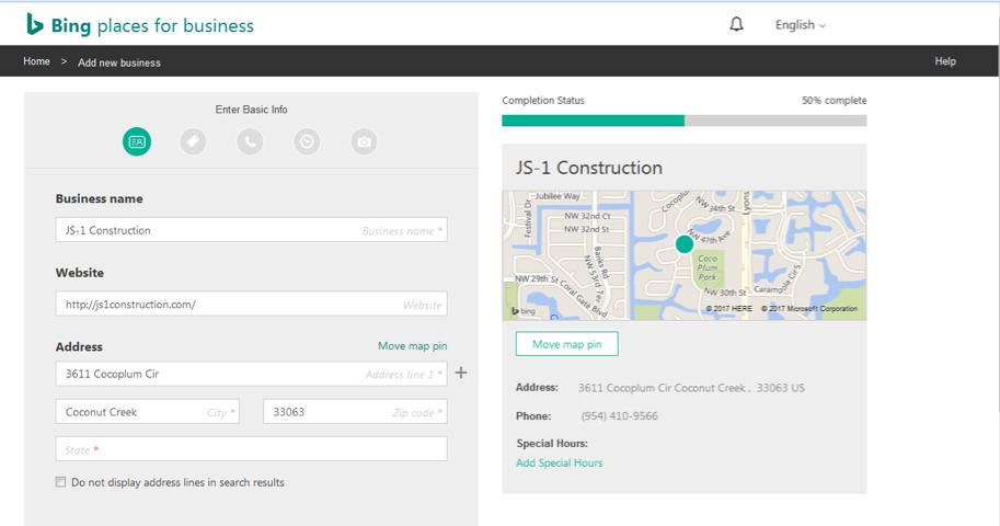 Bing Places for Business step 4