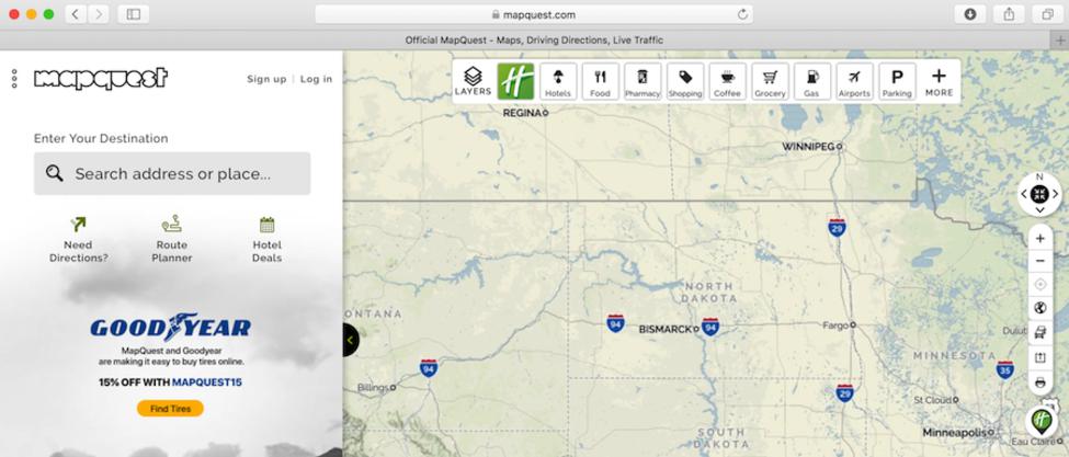 Mapquest step 1