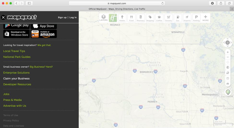 Mapquest step 2