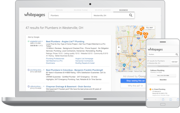 Whitepages laptop